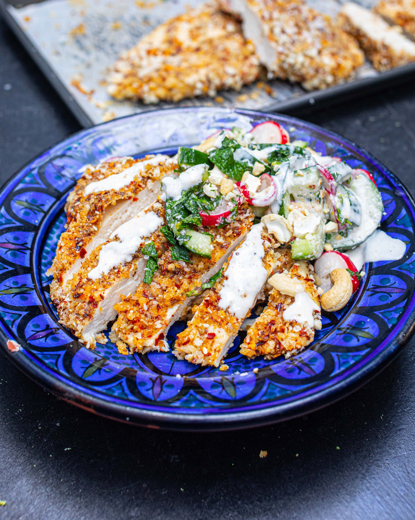 CRISPY LEMONGRASS CHICKEN + HOMEMADE SLAW